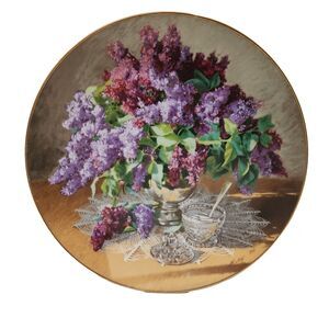1988 W.S. George Collectors Plate Lilacs by Yvonne Morley Flowers of Your Garden